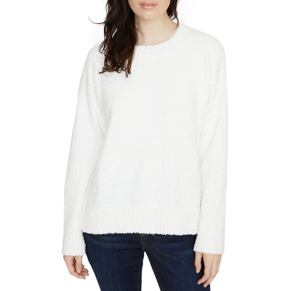 NWT Sanctuary Women’s White Long Sleeve Crew Neck Fuzzy Sweater XS